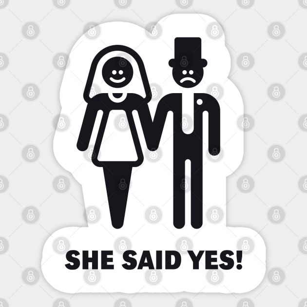 She said yes! (Wedding / Marriage / Black) Sticker by MrFaulbaum